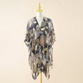 Spring Summer Peacock Open Screen Printing Pattern Shawl Sun Protection Sunshade Cardigan Coat