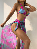 Single Printed One Piece Swimsuit Swimwear Sexy Outer Skirt