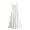 Summer Women Clothing Laminated Decoration Poplin Sleeveless Sling Dress Slimming