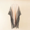 Summer Color Matching Striped Tassel Shawl Hollow Out Cutout Gold Silk Cardigan Coat Sun Protection