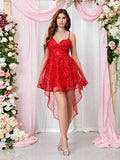 Summer Sexy V neck Low Cut Sleeveless Strap Slim French Lace Sweet Party Dress
