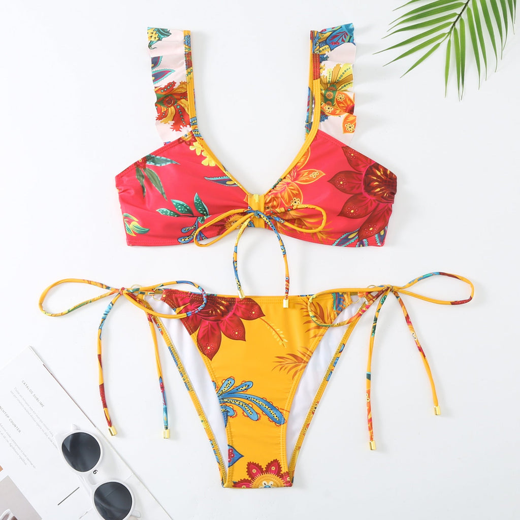 Push up Bikini Sexy High Waist Bikini Split Swimsuit Suit Chiffon Dress