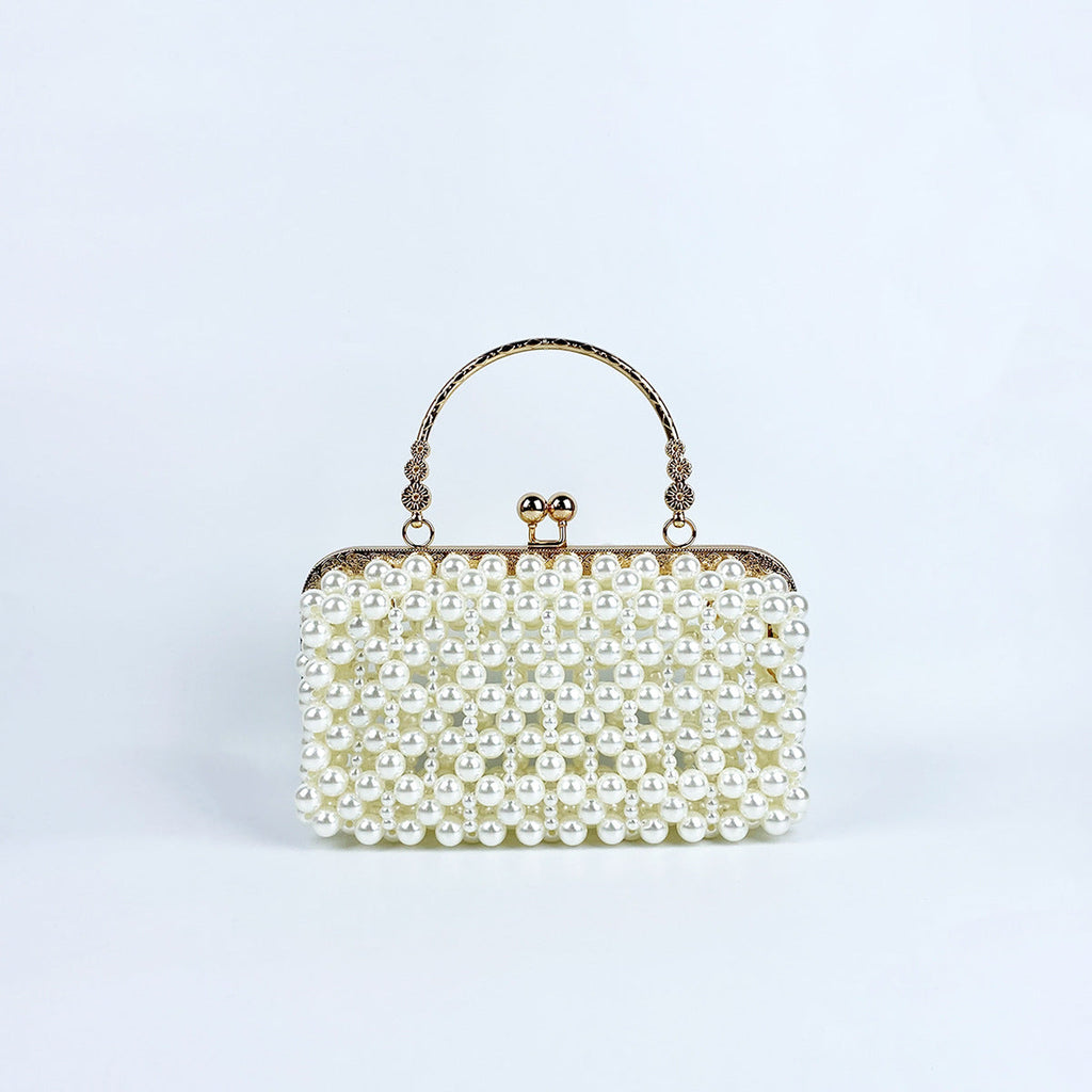 French Pearl Bag Voice Korean Hand Woven Bag Fairy Girl Hand Carrying Dinner Bag