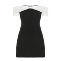 Off Neck off the Shoulder Bow Contrasting Color Dress Air Layer Three Dimensional Waist Controlled Tube Top Short Dress Women