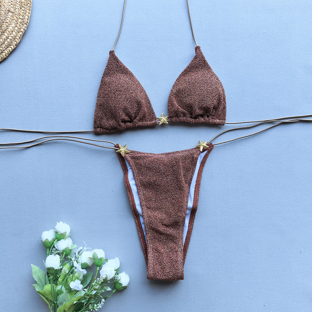 Bikini Sexy Bikini Lace up Split Women Swimsuit for Women