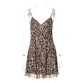 Summer Women Clothing Sexy Sexy V neck Mesh Printing Slip Dress