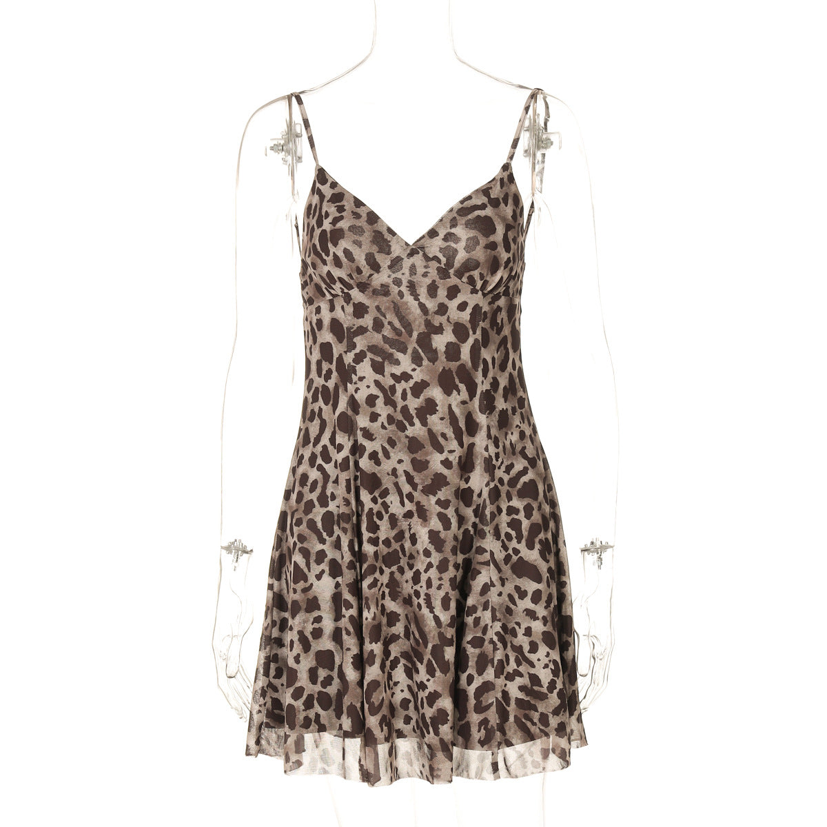 Summer Women Clothing Sexy Sexy V neck Mesh Printing Slip Dress