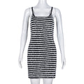 Women Clothing Sexy Slim Strap Contrast Color Sheath Dress