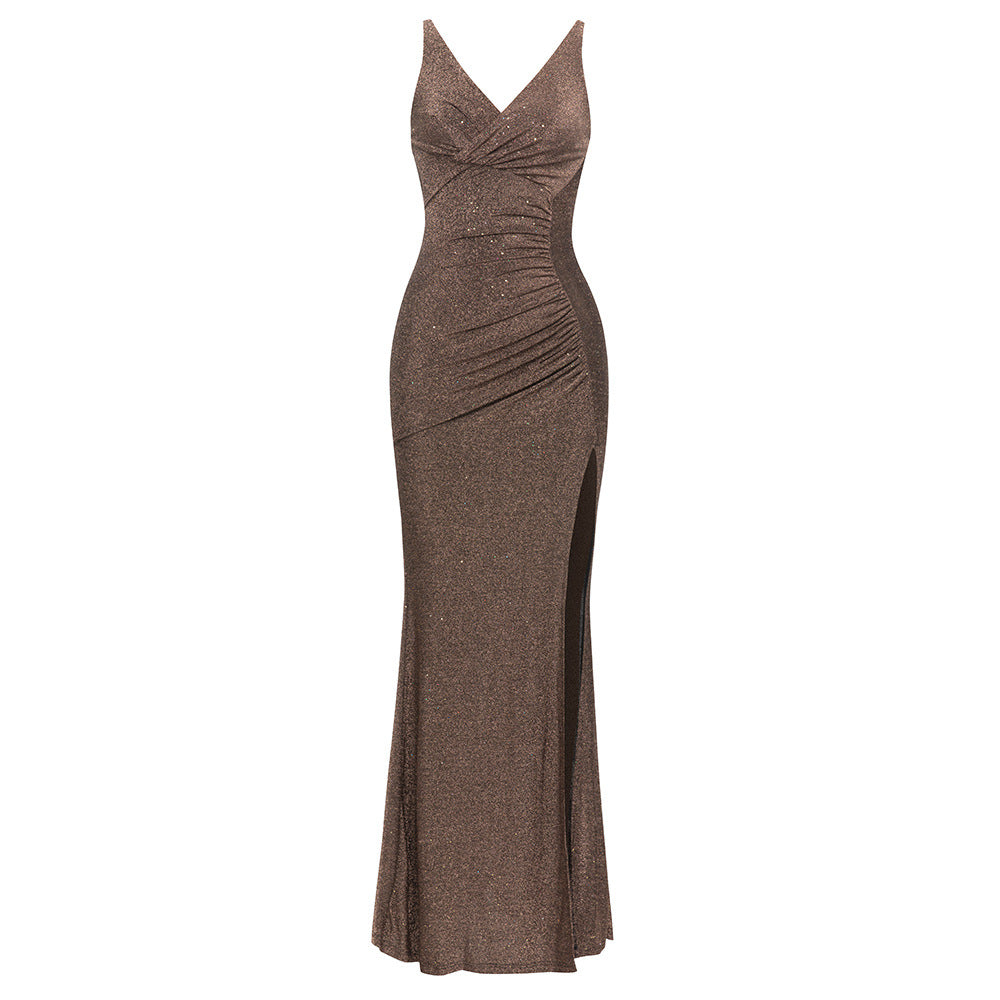 Women Summer Simple Sexy Sling Shoulder Sleeveless Dress