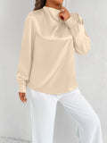 Women Clothing Summer Satin Shirt Women Shirt Light Transparent Satin Top