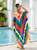 Print Beach Cover Up Sexy Loose Vacation Sun Protection Shirt Robe Bikini Cover Up