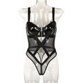 Sexy Jumpsuit Faux Leather Mesh Stitching Front Zipper Super Avant Garde Jumpsuit