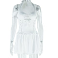 Women Clothing Solid Color Dress Sexy Slim Fit Halter Street Short Temperamental Dress