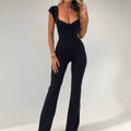 Sexy Lace Short Sleeved Trousers Jumpsuit Women Clothing Spring Summer