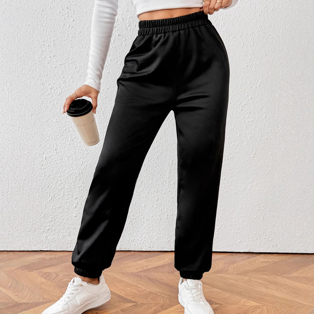 Winter Lambswool Fleece Thick Sweat Pants Ankle Tied Puff Casual Pants Loose Comfortable All Matching