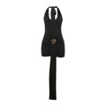 Summer Women Clothing Sexy Halter Hollow Out Cutout Slim Fit Slim Backless Ruffle Hip Dress