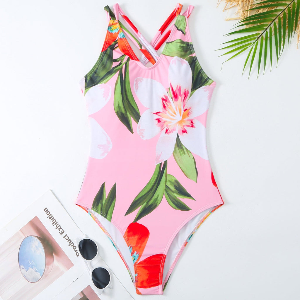 Solid Color One Piece Wome Swimwear Set French Retro Covering Belly Thin Swimming