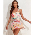 Women Swimsuit Digital Printing Slim Waist Oblique Single Shoulder One Piece Swimming Suit Women