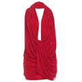 Autumn Winter Women Clothing Sexy Deep V Plunge Halter Backless Hip Solid Color Dress