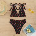 Bikini Sexy Fruit High Waist Bikini Bow Lace Up Swimsuit