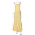 Sexy Hollow Out Cutout out Backless Stitching Tied One Shoulder Pleated Multi Layer Maxi Dress Women