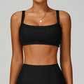 Double Shoulder Strap Thread Yoga Bra Hollow Out Cutout Back Tight Sports Underwear Outer Wear Running Fitness Clothes
