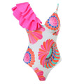 Swimsuit Women Bikini Leopard Print Ruffle Swimwear Bikini Chiffon Dress