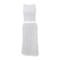 Summer Casual Sexy Two Piece Suit O Neck Short Vest Skirt