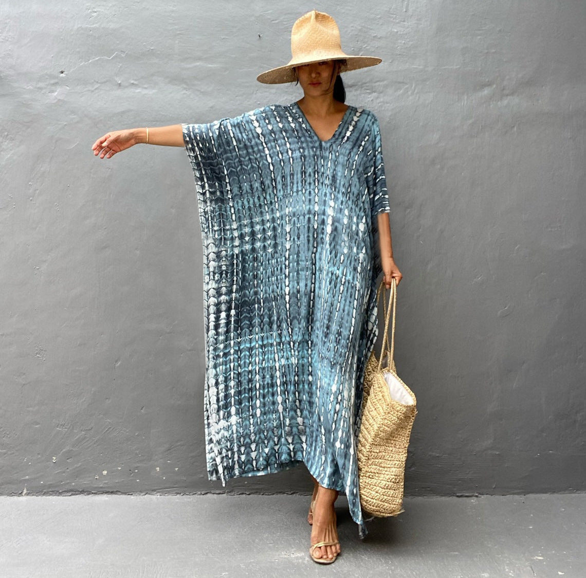 Rayon Halo Dyed Robe Vacation Casual Beach Bikini Cover 25 Colors