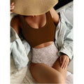 Swimwear Women Slimming Seaside Conservative One Piece Swimsuit Color Matching Swimsuit