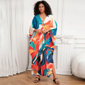 Positioning Print Holiday Loose plus Size Robe Beach Cover up Dress Bikini Cover-up Women's Clothing
