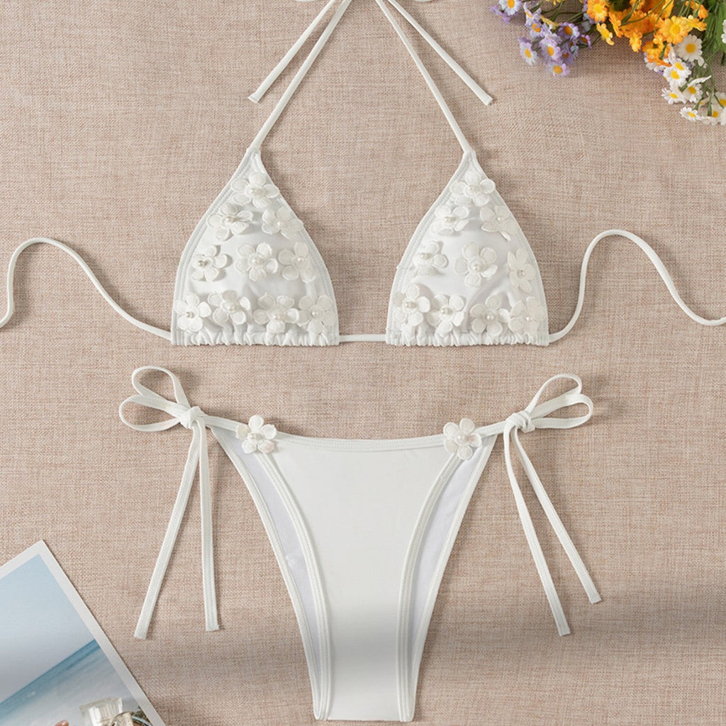Three Dimensional Floral Women Bikini Sexy Triangle Bikini
