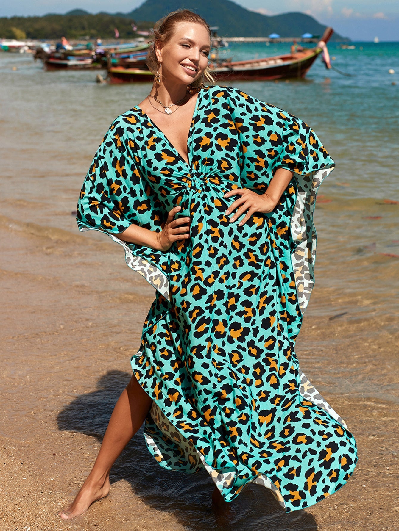 Rayon Printed Vacation Casual Beach Bikini Cover 2 Colors