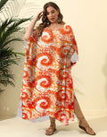 Women Clothes Whirlpool Fireworks Print Loose Blouse Beach Vacation Split Slippers