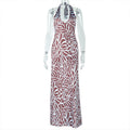 Women Clothing Comfortable Elegant Backless Abstract Printing Suspender Sleeveless U Neck Dress