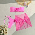 Bikini Sexy Three Piece Set Swimsuit Women Three Dimensional Big Floral Bikini Swimsuit