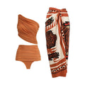 Shoulder High Waist Bikini Vacation Beach Swimsuit Swimsuit Women