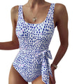 One-Piece Swimsuit Women Conservative Fit Swimsuit Retro Dots Slimming Fashionable Swimsuit