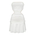 Backless Dress Sexy Trend Lace Splicing Sling Cropped Outfit Short Dress