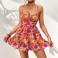 Women Clothing Vacation Dress Spring Summer Seaside Holiday Floral Square Collar Short Dress