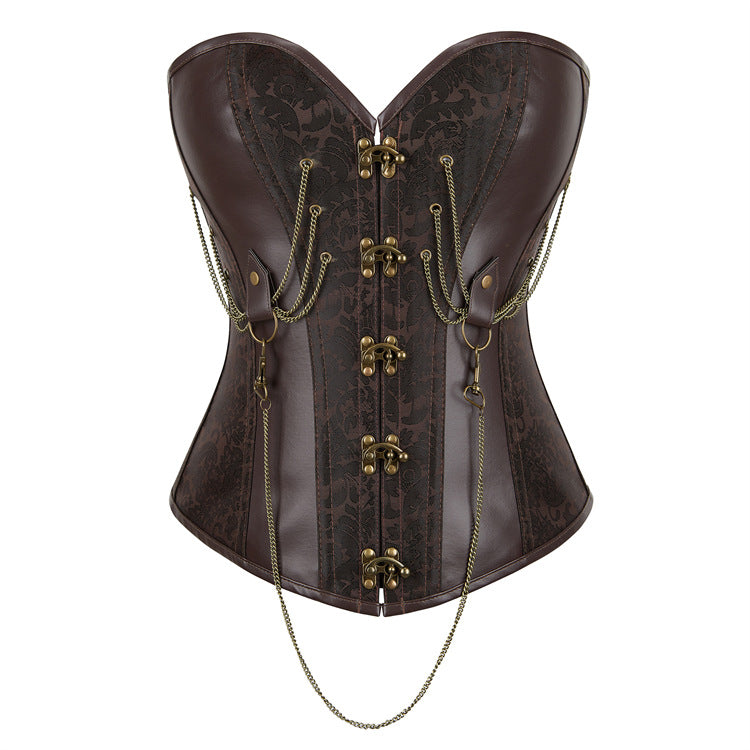 Gothic Court Chain Decoration Body Shaping Belly Shaping Top Women Supply