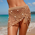 Overskirt Women Hollow Out Knitted Seaside Vacation Bikini Sexy Pure Hand Crocheting Shell Beach Skirt