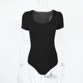 Fall Trendy Women Clothing Sexy Slim Fit Rayon U Neck Long Sleeved Adult Bodysuit