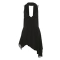 Spring Women Clothing Solid Color Sexy Backless Scarf Collar Slim Fit Slimming Spaghetti Straps Dress Women