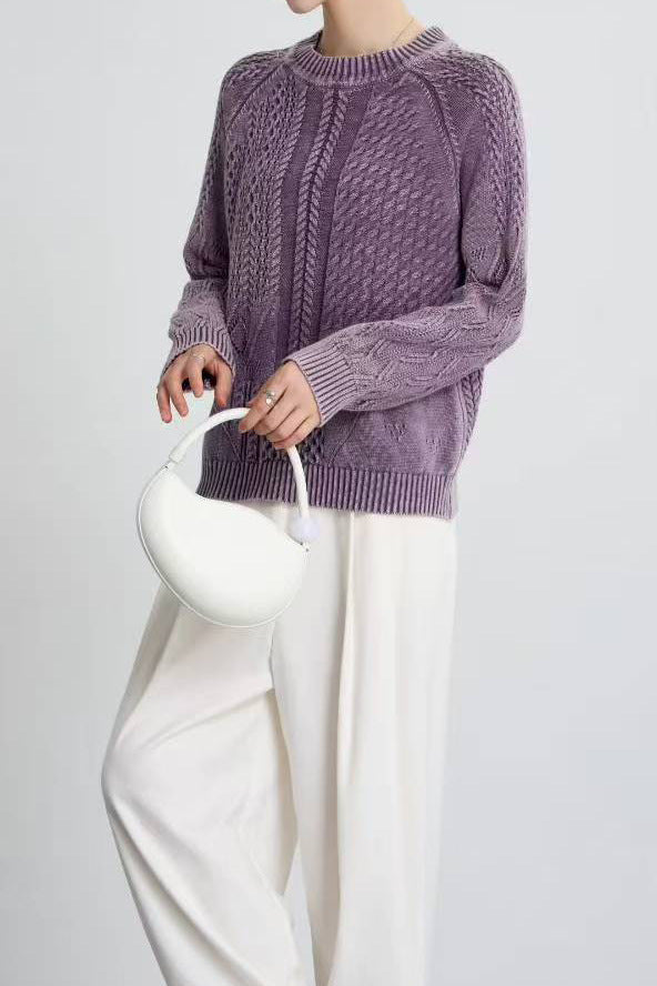 Round Neck Twisted Autumn Winter Women Loose Bottoming Shirt Thick Pullover Women Sweater
