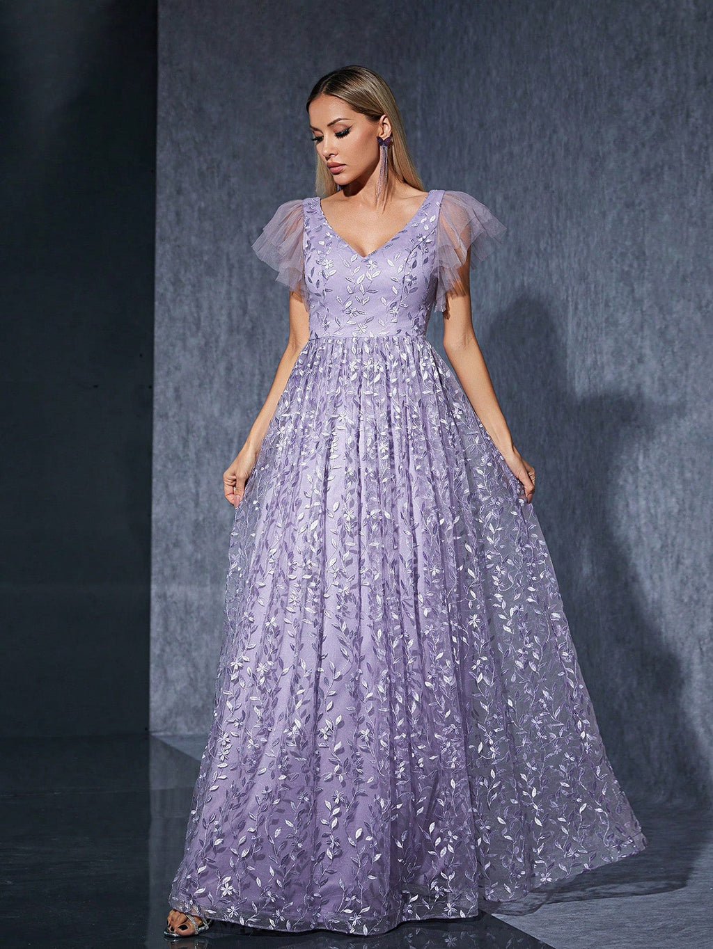 Embroidered Large Skirt Dress Photo Taking Ball Niche Evening Dress Dinner Formal Dress