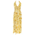 Dress Autumn Simplicity Sexy Retro Halter Ruffled Floral Slim Fitting Dress