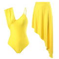 Solid Color Sexy Swimsuit Women Tight Conservative Spring Vacation Swimsuit Set