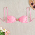 Lace up Sexy Bikini Special Fabric Bikini Swimsuit Women Solid Color Bikini