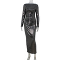 Women Sequin Design Slim Fit Graceful Tight Sexy Long Sleeve Narrow Dress Women
